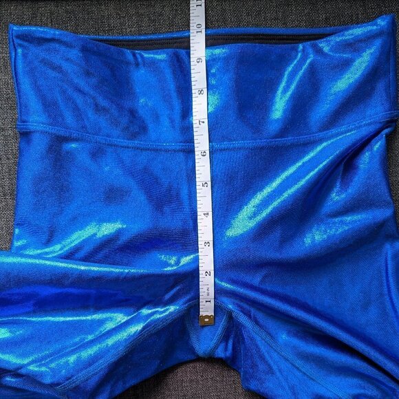 Heroine Sport Marvel Cobalt Blue Metallic Shine Leggings - Picture 8 of 10